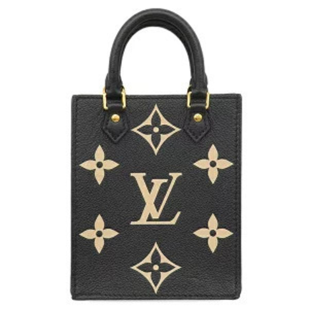Louis Vuitton Sac Plat Bag Monogram Empreinte Black Beige Cream Shoulder